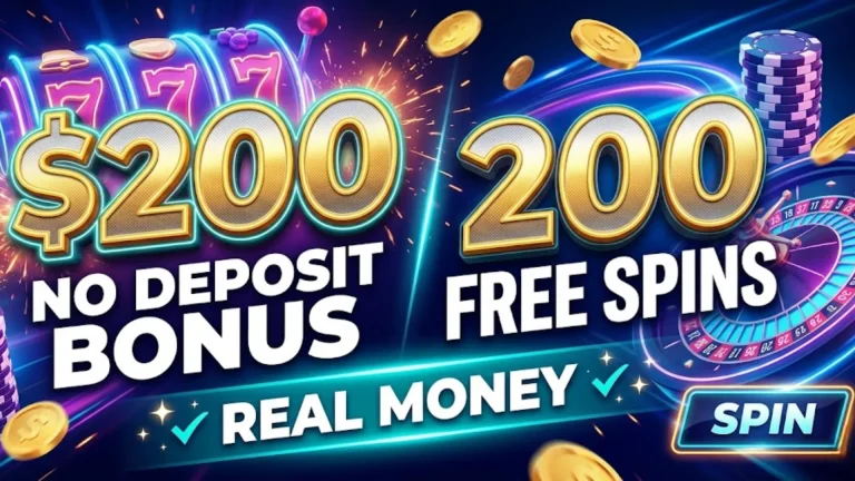 $200 No Deposit Bonus 200 Free Spins Real Money USA 2026