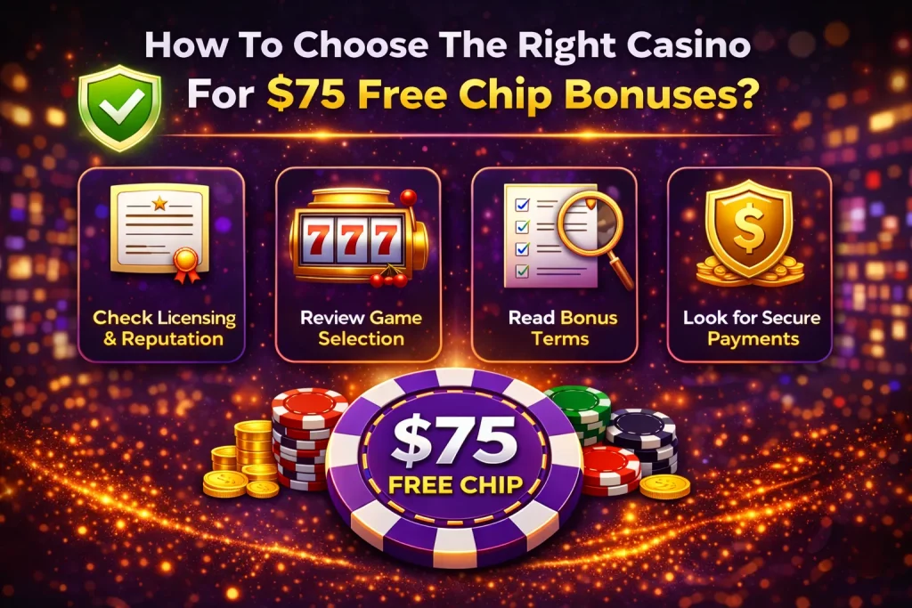 How To Choose The Right Casino For $75 Free Chip Bonuses